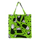 Playful abstract art - green Grocery Tote Bag View2