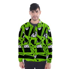 Playful Abstract Art - Green Wind Breaker (men) by Valentinaart