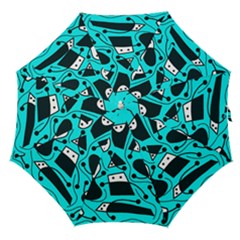 Playful Abstract Art - Cyan Straight Umbrellas by Valentinaart