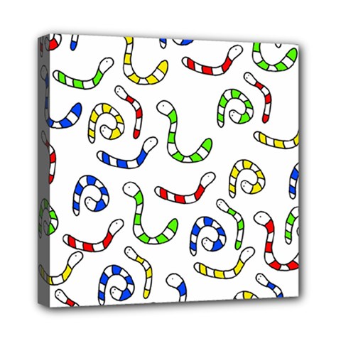 Colorful worms  Mini Canvas 8  x 8 