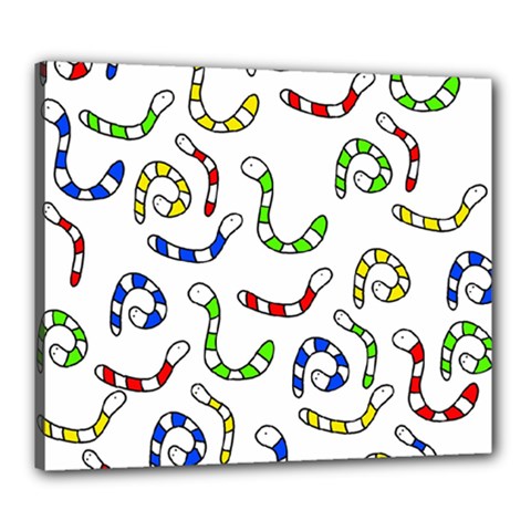 Colorful worms  Canvas 24  x 20 
