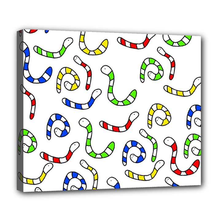 Colorful worms  Deluxe Canvas 24  x 20  
