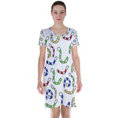 Colorful worms  Short Sleeve Nightdress