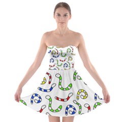 Colorful worms  Strapless Dresses