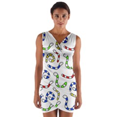 Colorful worms  Wrap Front Bodycon Dress