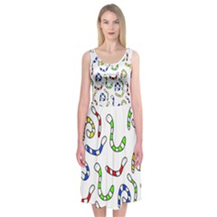 Colorful worms  Midi Sleeveless Dress