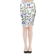 Colorful worms  Midi Wrap Pencil Skirt