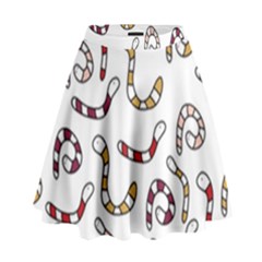 Cute Worms High Waist Skirt by Valentinaart