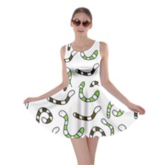 Green Worms Skater Dress by Valentinaart