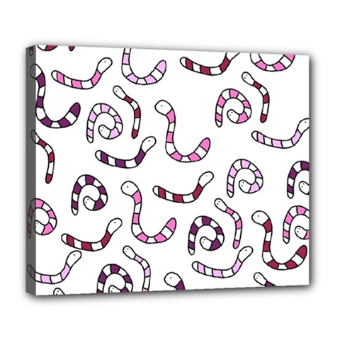 Purple Worms Deluxe Canvas 24  X 20   by Valentinaart