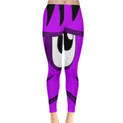 Halloween - Purple Frankenstein Leggings  by Valentinaart