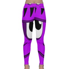 Halloween - Purple Frankenstein Yoga Leggings  by Valentinaart