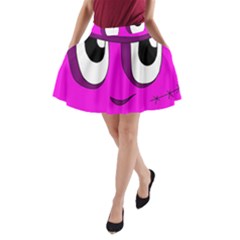 Halloween - Pink Frankenstein A-line Pocket Skirt by Valentinaart