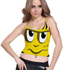 Halloween Frankenstein - Yellow Spaghetti Strap Bra Top by Valentinaart