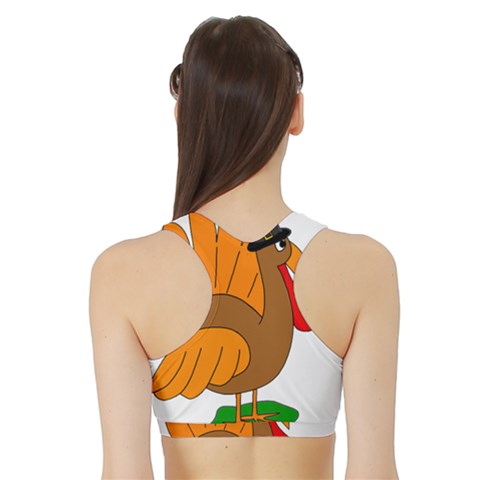 Thanksgiving Turkey - Transparent Sports Bra With Border