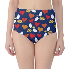 Honey Bees In Love High-waist Bikini Bottoms by BubbSnugg