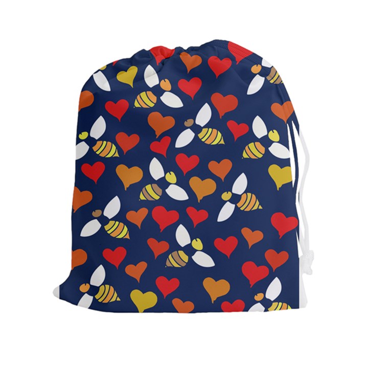 Honey Bees In Love Drawstring Pouches (XXL)