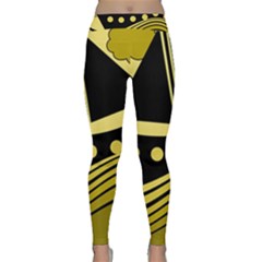 Boat - Yellow Yoga Leggings  by Valentinaart