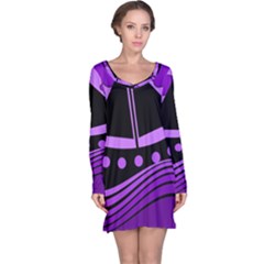 Boat - Purple Long Sleeve Nightdress by Valentinaart