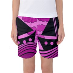 Boat - Magenta Women s Basketball Shorts by Valentinaart