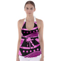 Boat - Magenta Babydoll Tankini Top by Valentinaart