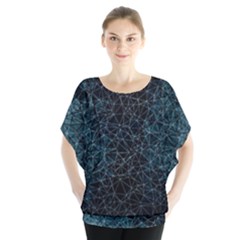 Polygonal And Triangles In Blue Colors  Blouse