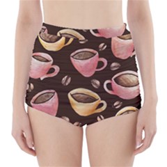 Coffee House Barista  High-waisted Bikini Bottoms by BubbSnugg