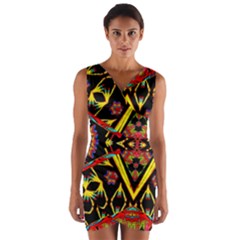 Time Space Wrap Front Bodycon Dress