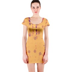 Orange Decor Short Sleeve Bodycon Dress by Valentinaart