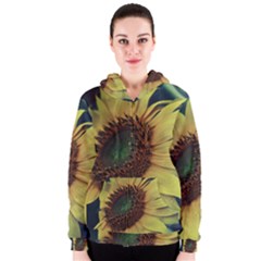 Sunflower Photography  Women s Zipper Hoodie by vanessagf