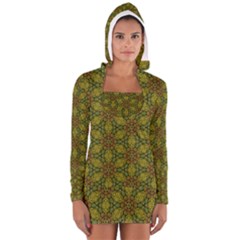 Camo Abstract Shell Pattern Women s Long Sleeve Hooded T-shirt by TanyaDraws