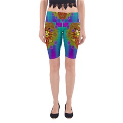 Flower Mice In Peace Balls Pop Art Yoga Cropped Leggings by pepitasart