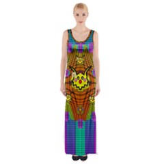 Flower Mice In Peace Balls Pop Art Maxi Thigh Split Dress by pepitasart