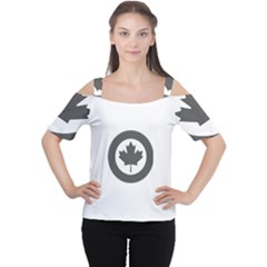 Low Visibility Roundel of the Royal Canadian Air Force Women s Cutout Shoulder Tee