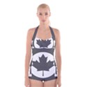 Low Visibility Roundel of the Royal Canadian Air Force Boyleg Halter Swimsuit  View1