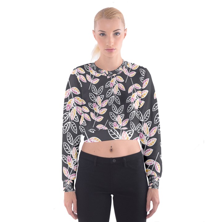 Winter Foliage Women s Cropped Sweatshirt