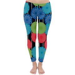 Vibrant Retro Pattern Winter Leggings  by DanaeStudio