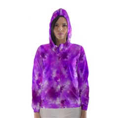 Purple Splatter Pattern Hooded Wind Breaker (women) by traceyleeartdesigns