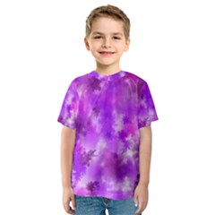 Purple Splatter Pattern Kid s Sport Mesh Tee