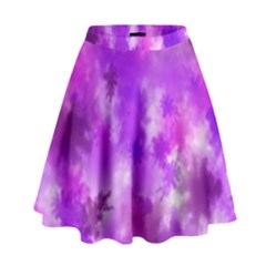 Purple Splatter Pattern High Waist Skirt by traceyleeartdesigns