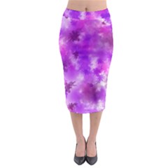 Purple Splatter Pattern Midi Pencil Skirt