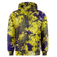 Yellow And Purple Splatter Paint Pattern Men s Zipper Hoodie by traceyleeartdesigns