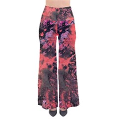 Pink And Black Abstract Splatter Paint Pattern Pants by traceyleeartdesigns