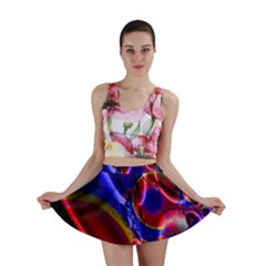 Pink Blue And Red Globe Mini Skirt by traceyleeartdesigns