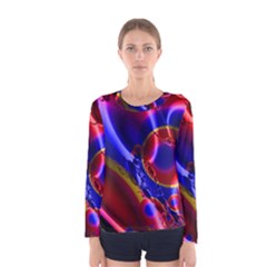 Pink Blue And Red Globe Women s Long Sleeve Tee