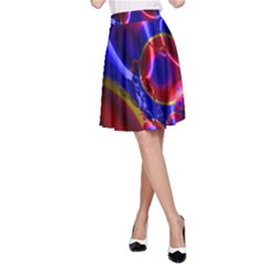 Pink Blue And Red Globe A-line Skirt