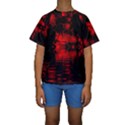 Red And Black Lake Fractal Kid s Short Sleeve Swimwear View1