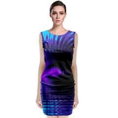 Purple And Blue Lake Fractal Classic Sleeveless Midi Dress by traceyleeartdesigns