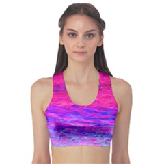 Pink And Blue Water Sports Bra by traceyleeartdesigns