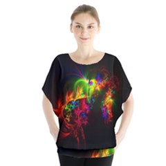 Bright Multi Coloured Fractal Pattern Blouse